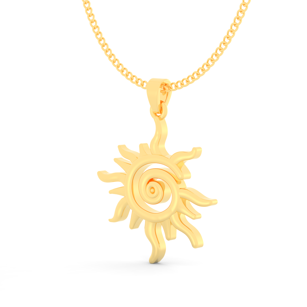 Bright Sun Minimal Pendant With Chain, Hallmarked 925 Sterling Silver sterlyn 925