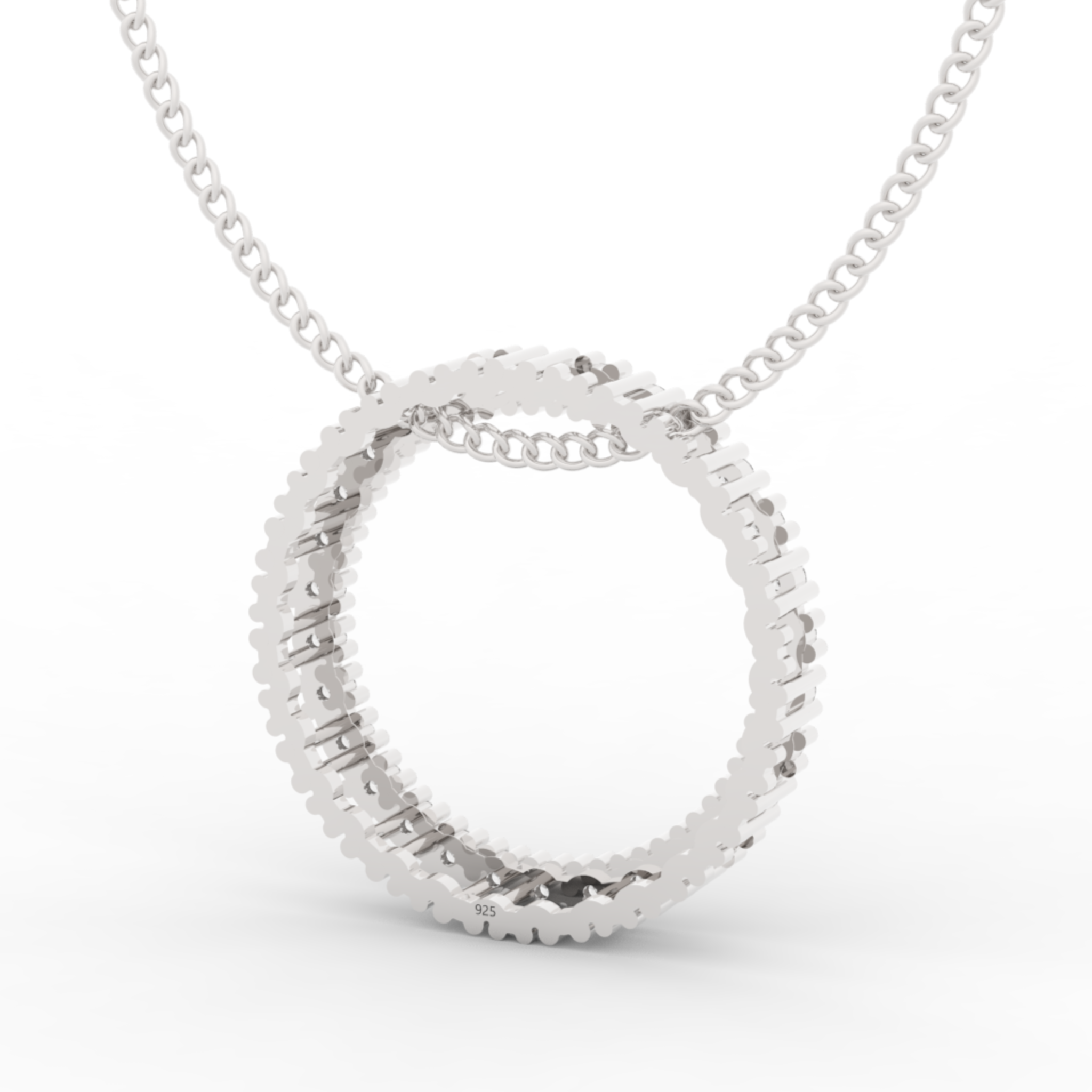 Chunky Wheel Pendant With Chain, Hallmarked 925 Sterling Silver sterlyn 925