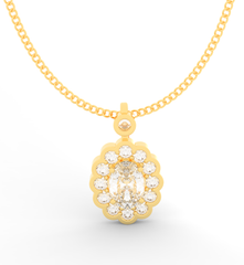 Classic Solitaire Pendant With Chain For Party-wear, Hallmarked 925 Sterling Silver sterlyn 925