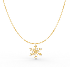 Crystal Snowflake Charm Pendant With Chain - Hallmarked 925 Sterling Silver sterlyn 925