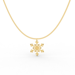 Crystal Snowflake Charm Pendant With Chain - Hallmarked 925 Sterling Silver sterlyn 925