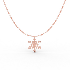 Crystal Snowflake Charm Pendant With Chain - Hallmarked 925 Sterling Silver sterlyn 925