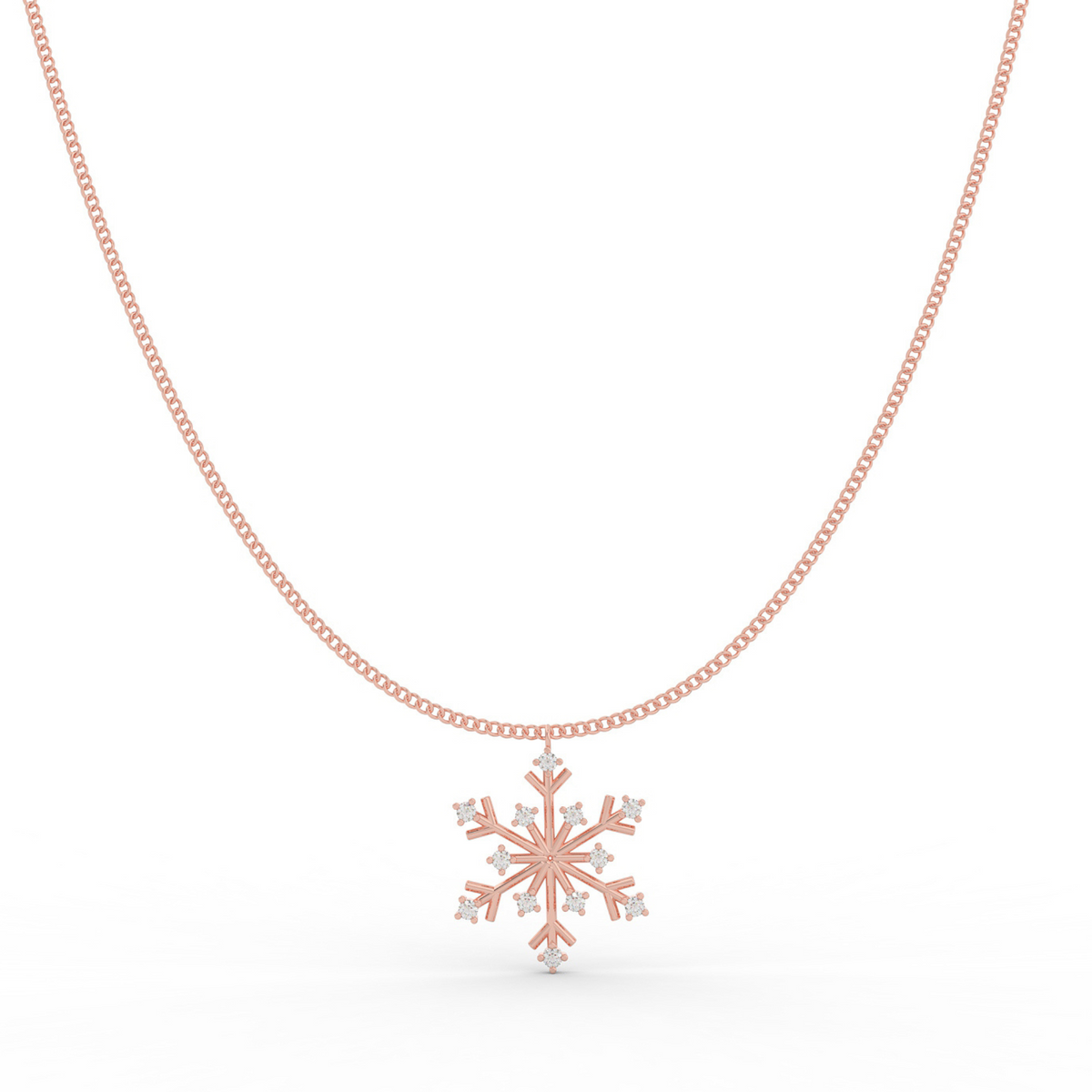 Crystal Snowflake Charm Pendant With Chain - Hallmarked 925 Sterling Silver sterlyn 925