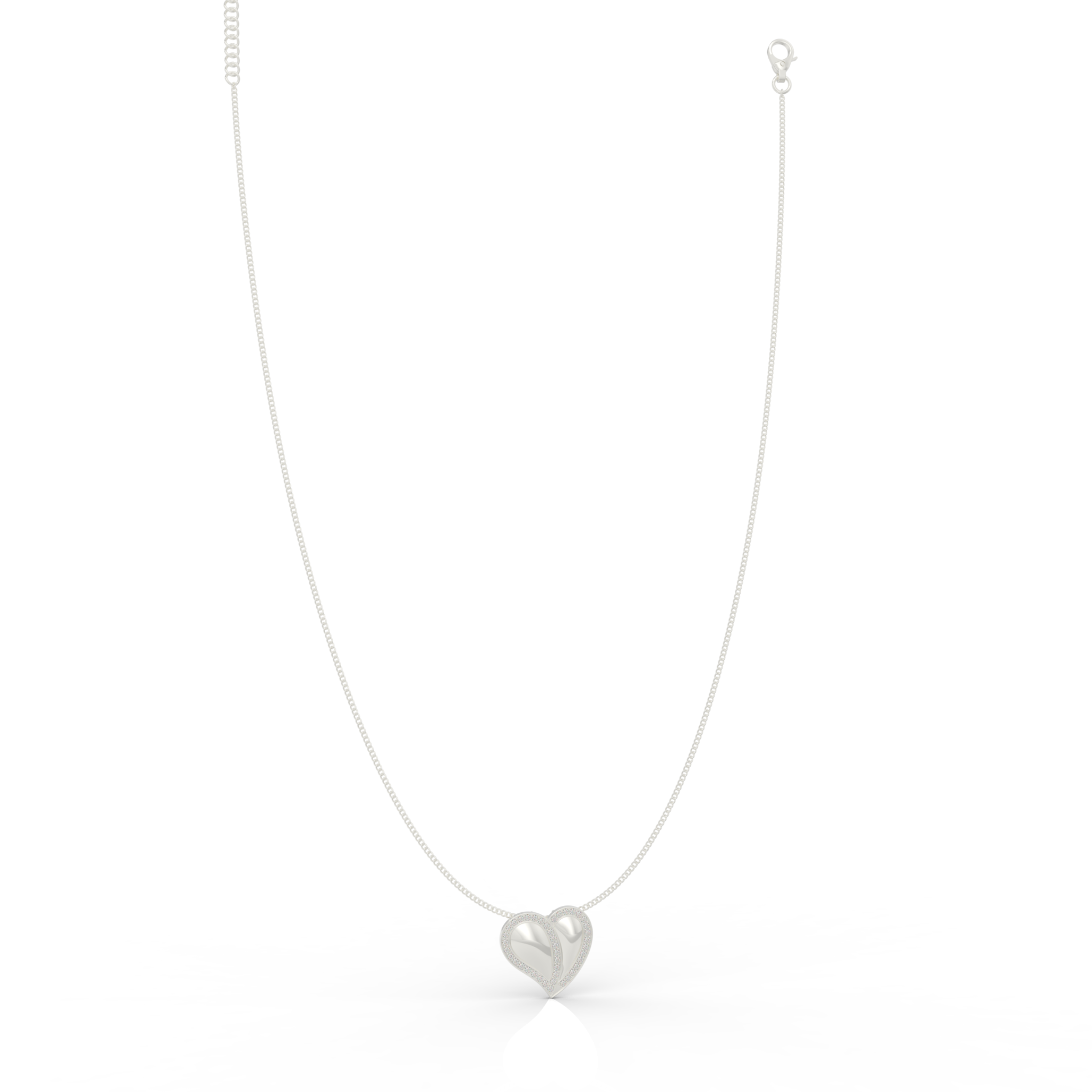 Cute Heart Shaped Pendant With Chain - Hallmarked 925 Sterling Silver sterlyn 925