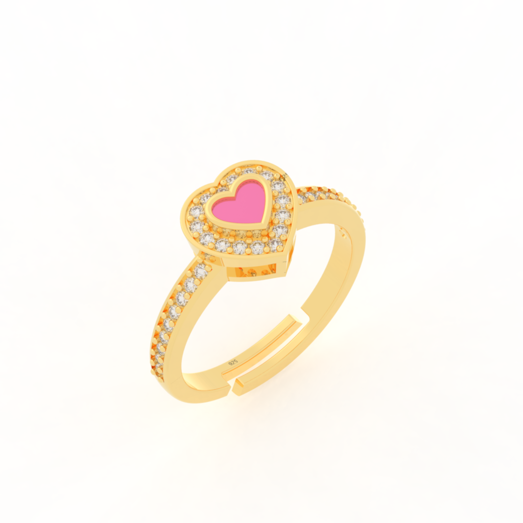 Dainty Heart Shaped Ring - Hallmarked 925 Sterling Silver sterlyn 925