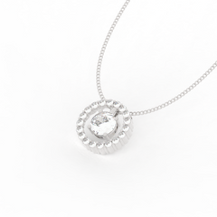 Dazzling Solitaire Circle Shaped Pendant With Chain- Hallmarked 925 Sterling Silver sterlyn 925