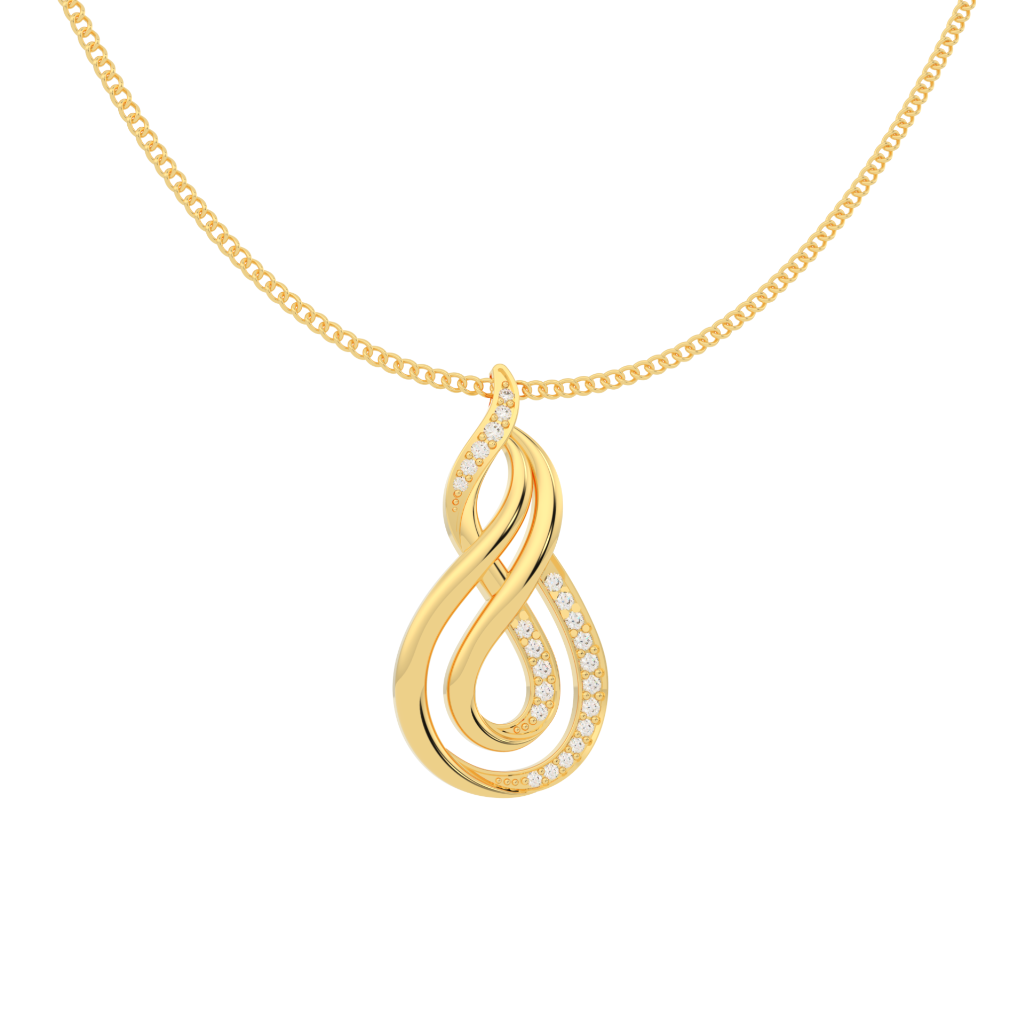 Dynamic Infinity Charm Pendant With Chain- Hallmarked 925 Sterling Silver sterlyn 925