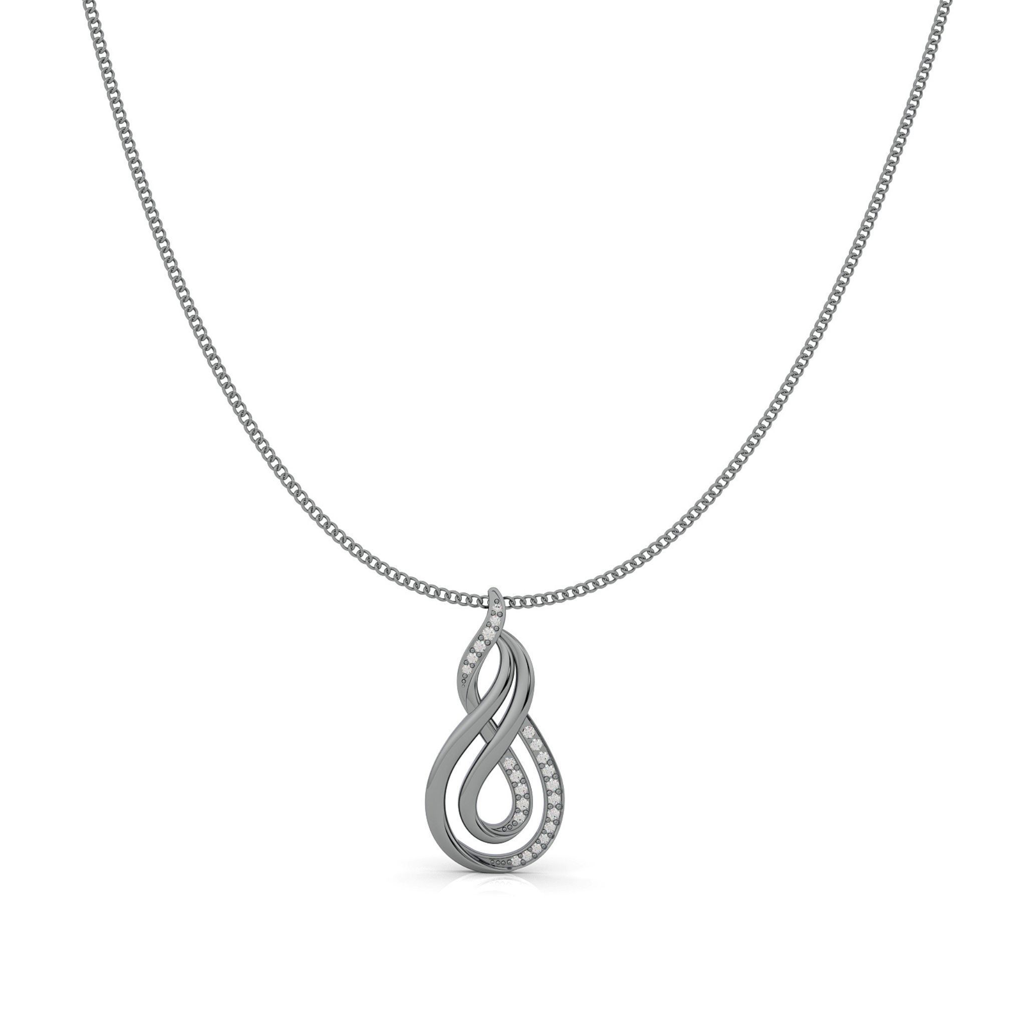 Dynamic Infinity Charm Pendant With Chain- Hallmarked 925 Sterling Silver sterlyn 925