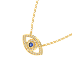 Evil Eye Charm Pendant With Chain, Hallmarked 925 Sterling Silver sterlyn 925