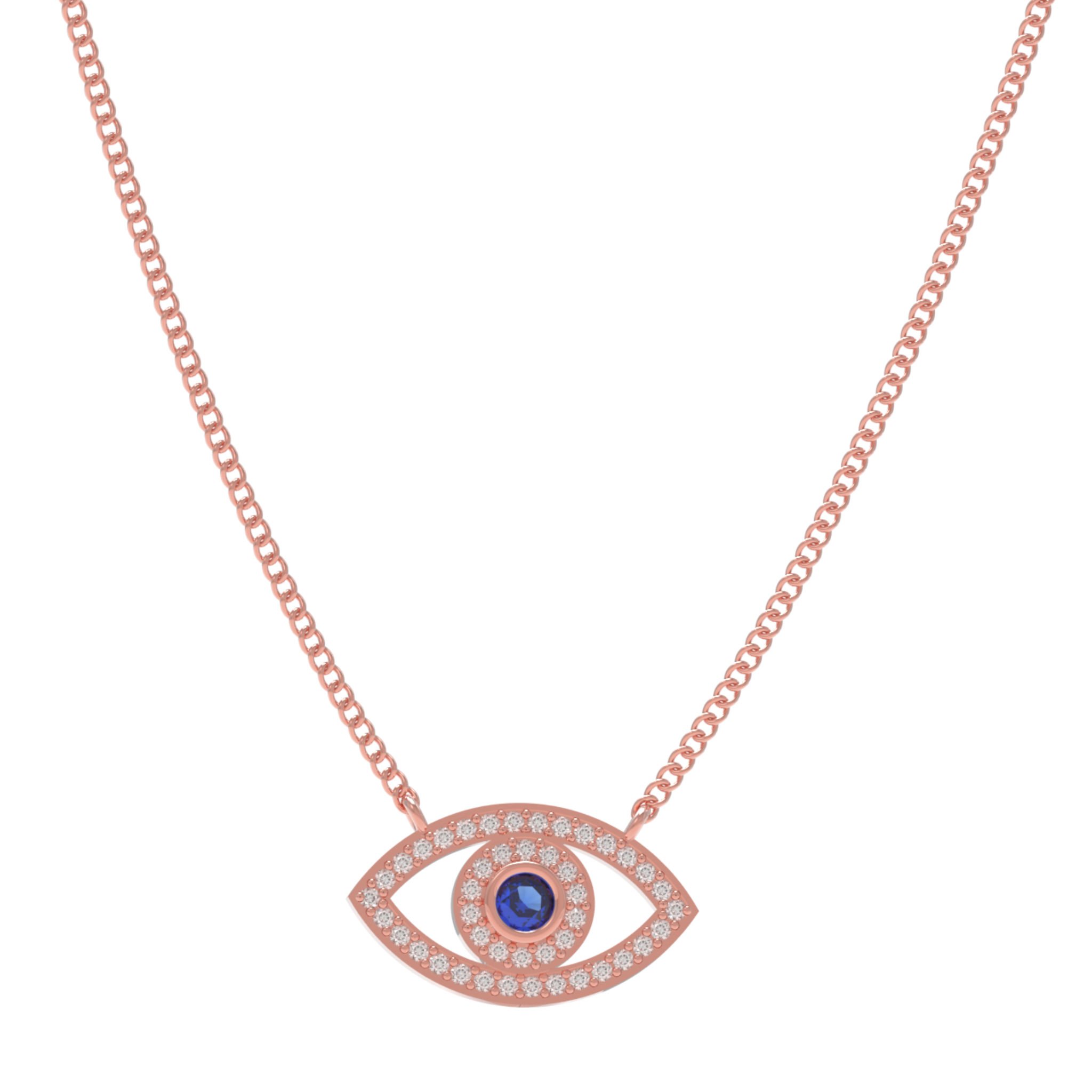 Evil Eye Charm Pendant With Chain, Hallmarked 925 Sterling Silver sterlyn 925