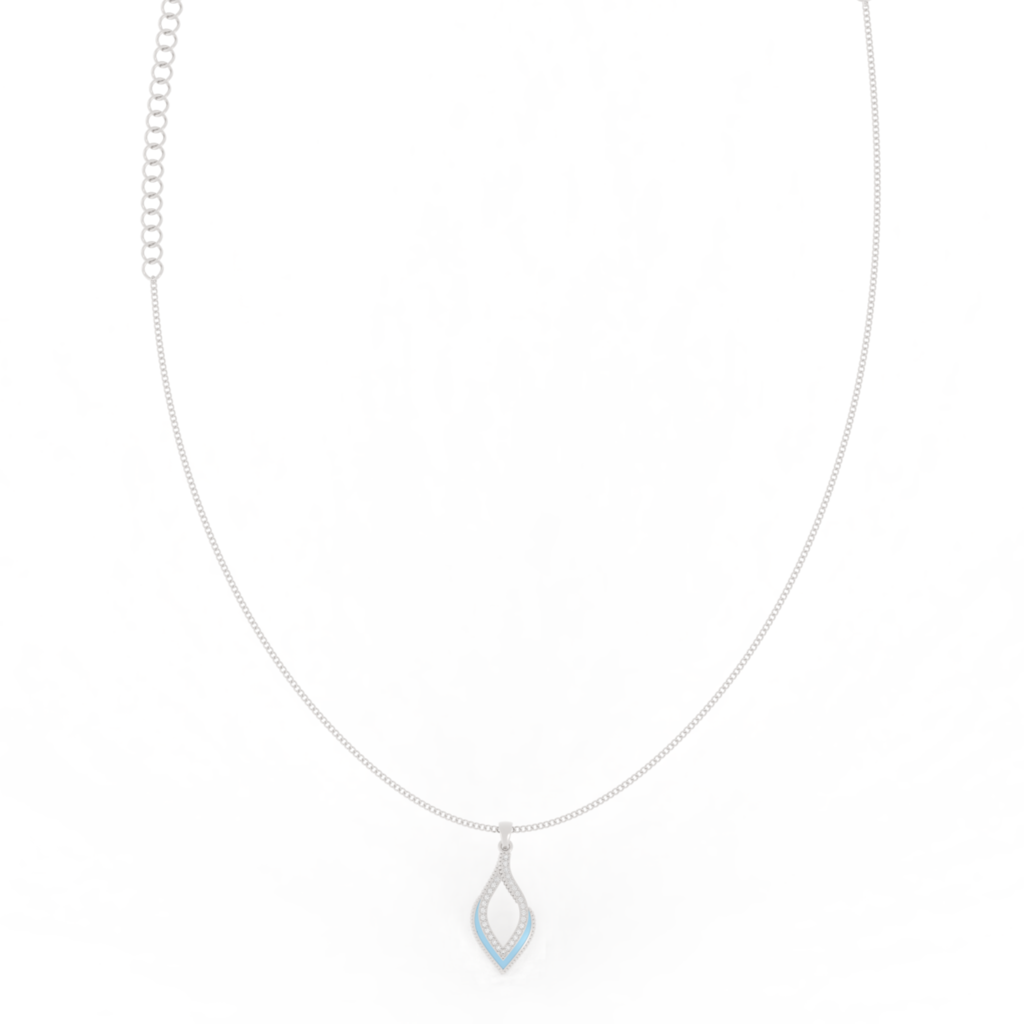 Eye Catching Tear Drop Charm With Chain, Hallmarked 925 Sterling Silver sterlyn 925