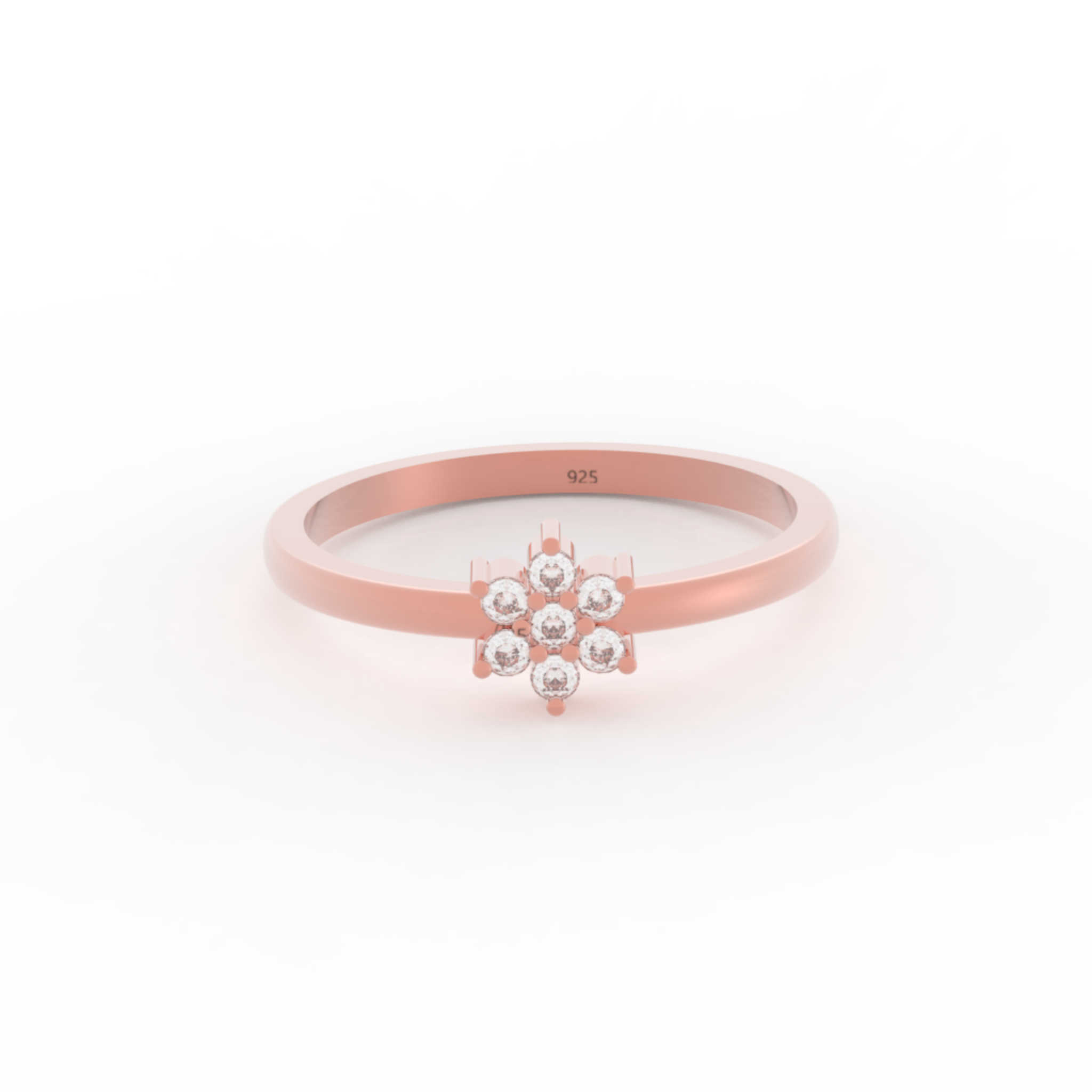 Flower Design Dainty Statement Ring, Hallmarked 925 Sterling Silver sterlyn 925