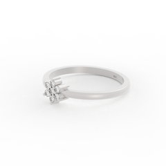 Flower Design Dainty Statement Ring, Hallmarked 925 Sterling Silver sterlyn 925