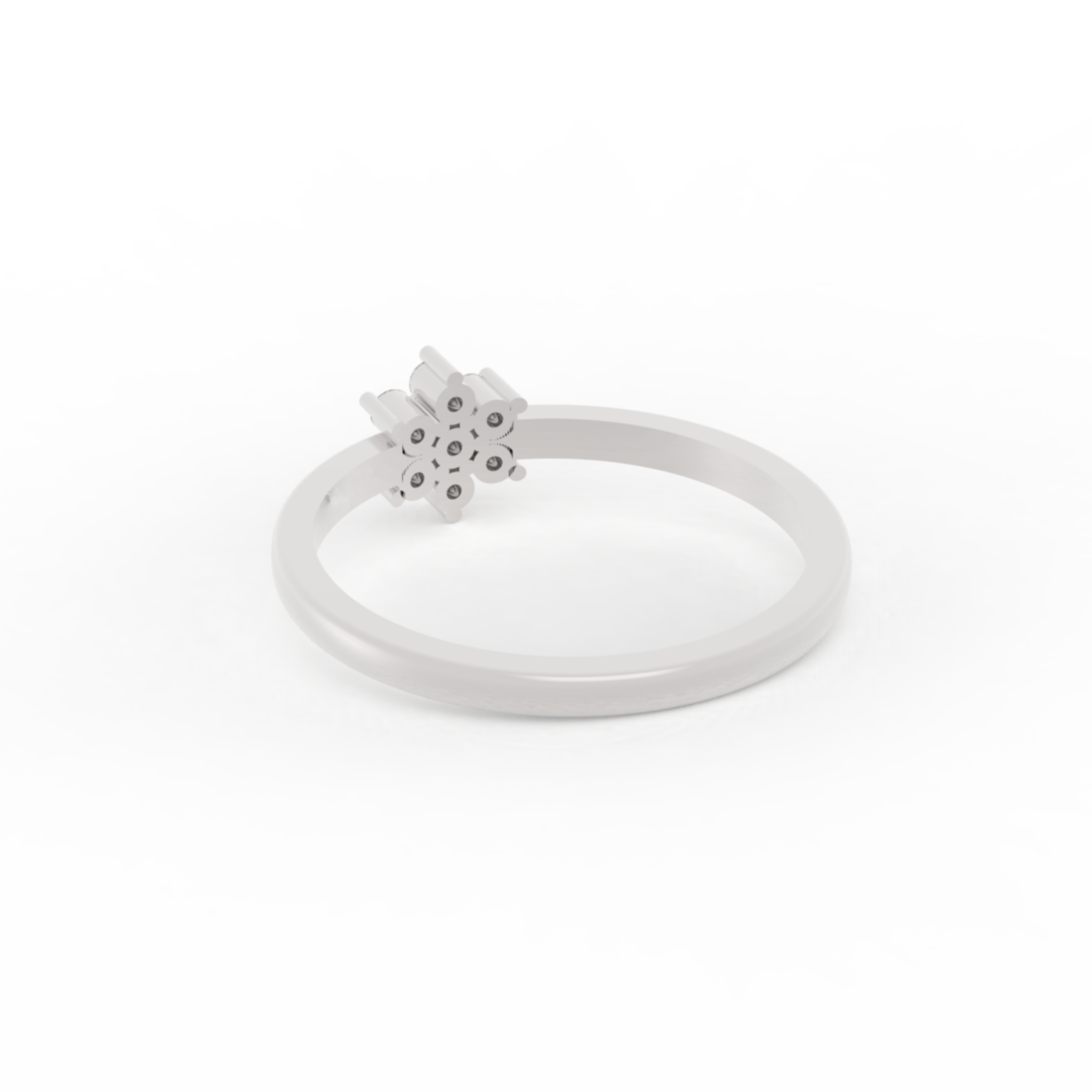 Flower Design Dainty Statement Ring, Hallmarked 925 Sterling Silver sterlyn 925