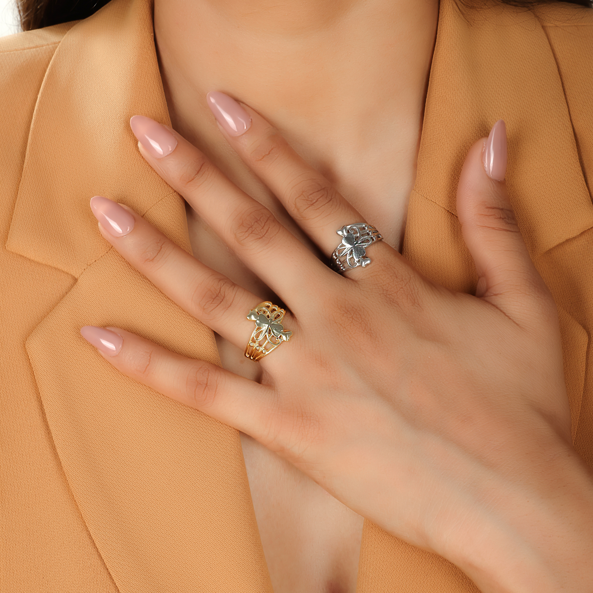 Flower Shape Cocktail Ring, Hallmarked 925 Sterling Silver sterlyn 925