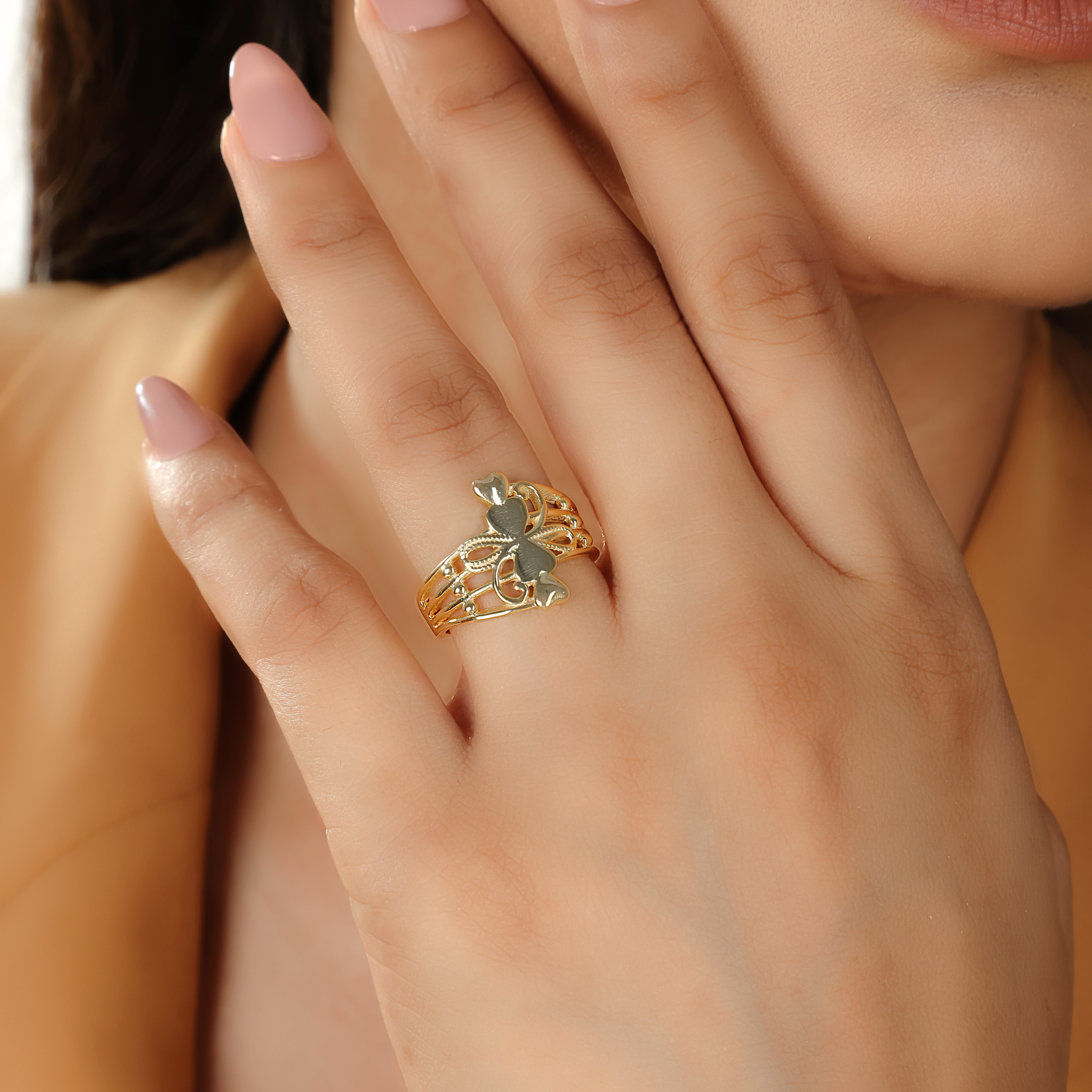 Flower Shape Cocktail Ring, Hallmarked 925 Sterling Silver sterlyn 925