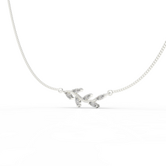 Graduated Sideways Vine Necklace, Hallmarked 925 Sterling Silver sterlyn 925