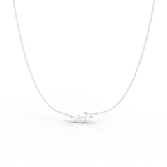 Graduated Sideways Vine Necklace, Hallmarked 925 Sterling Silver sterlyn 925