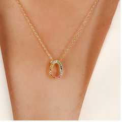 Initial O Rainbow Gemstone Pendant With Chain, Hallmarked 925 Sterling Silver sterlyn 925