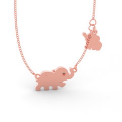 Jumbo Elephant Pendant Necklace, Hallmarked 925 Sterling Silver sterlyn 925