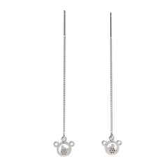 Mickey Face Drop Threader Earrings, Hallmarked 925 Sterling Silver sterlyn 925