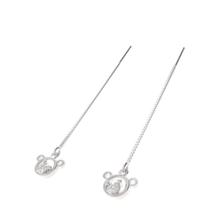 Mickey Face Drop Threader Earrings, Hallmarked 925 Sterling Silver sterlyn 925