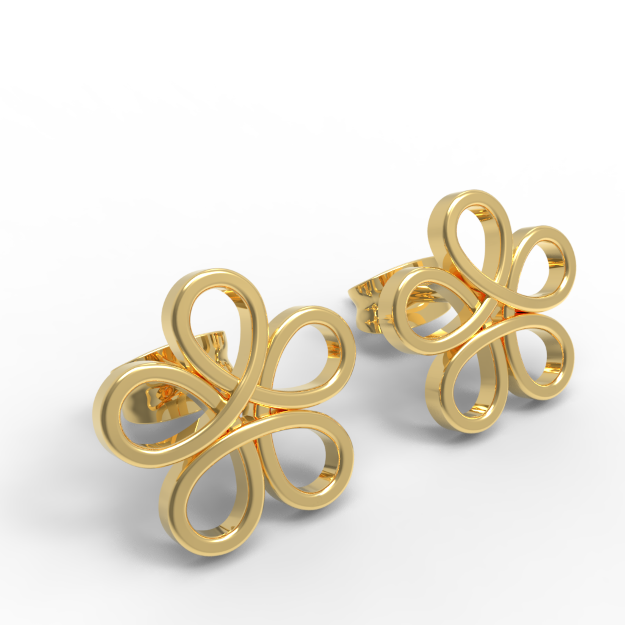 Modern Open Flower Stud Earrings For Her, Hallmarked 925 Sterling Silver sterlyn 925