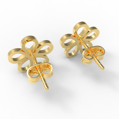 Modern Open Flower Stud Earrings For Her, Hallmarked 925 Sterling Silver sterlyn 925