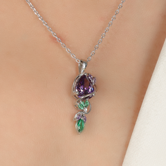 Multi Gemstone Pendant With Chain, Hallmarked 925 Sterling Silver sterlyn 925