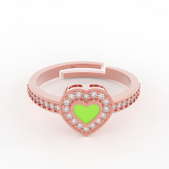 Neon Color Heart Shaped Ring - Hallmarked 925 Sterling Silver sterlyn 925