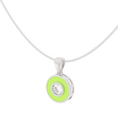 Neon Enameled Circle Pendant With Chain, Hallmarked 925 Sterling Silver sterlyn 925