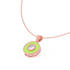 Neon Enameled Circle Pendant With Chain, Hallmarked 925 Sterling Silver sterlyn 925