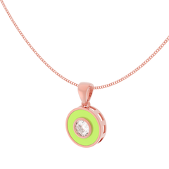 Neon Enameled Circle Pendant With Chain, Hallmarked 925 Sterling Silver sterlyn 925