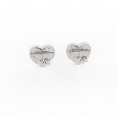 Pave Diamond Heart Shape Stud Earrings- Hallmarked 925 Sterling Silver sterlyn 925