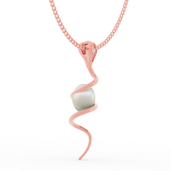 Serpentine Pearl Pendant With Chain, Hallmarked 925 Sterling Silver sterlyn 925