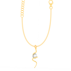 Serpentine Pearl Pendant With Chain, Hallmarked 925 Sterling Silver sterlyn 925