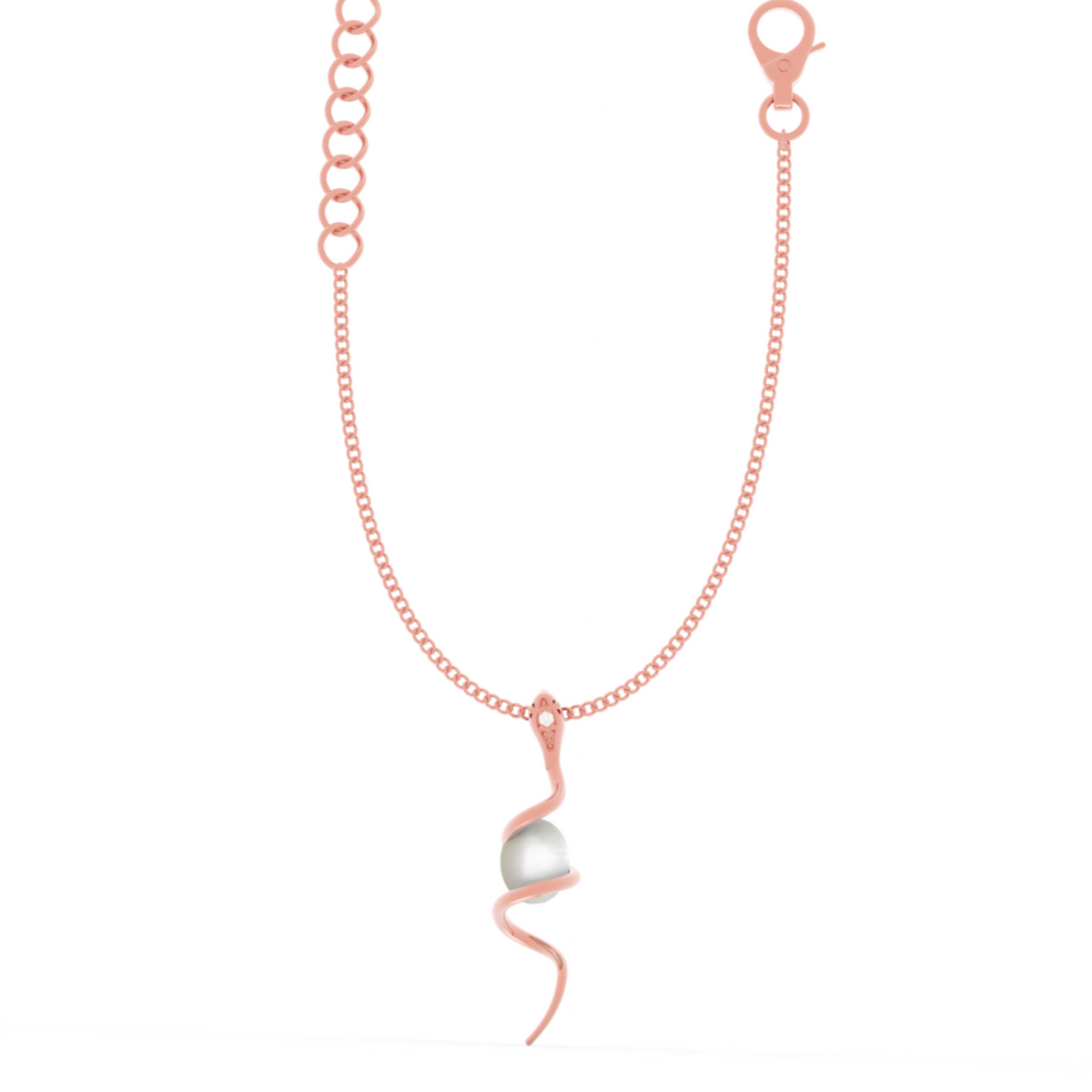 Serpentine Pearl Pendant With Chain, Hallmarked 925 Sterling Silver sterlyn 925