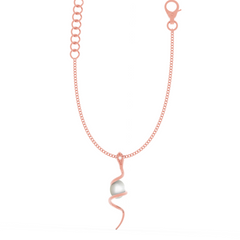 Serpentine Pearl Pendant With Chain, Hallmarked 925 Sterling Silver sterlyn 925