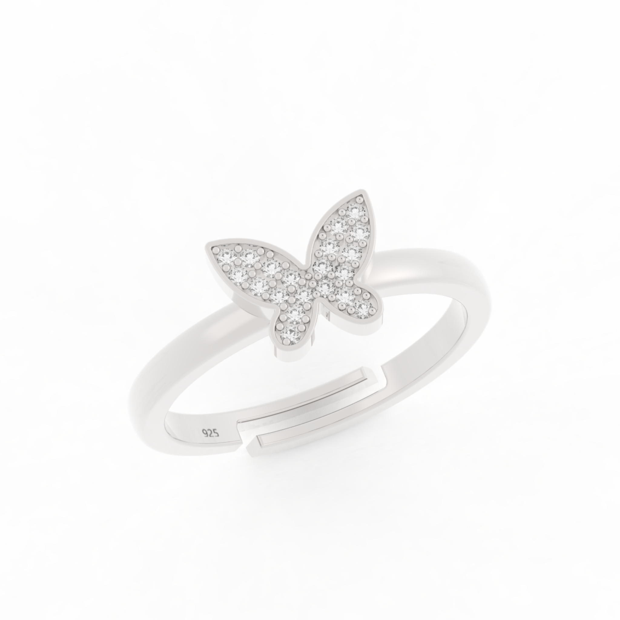 Shimmery Butterfly Cute Ring- Hallmarked 925 Sterling SIlver sterlyn 925