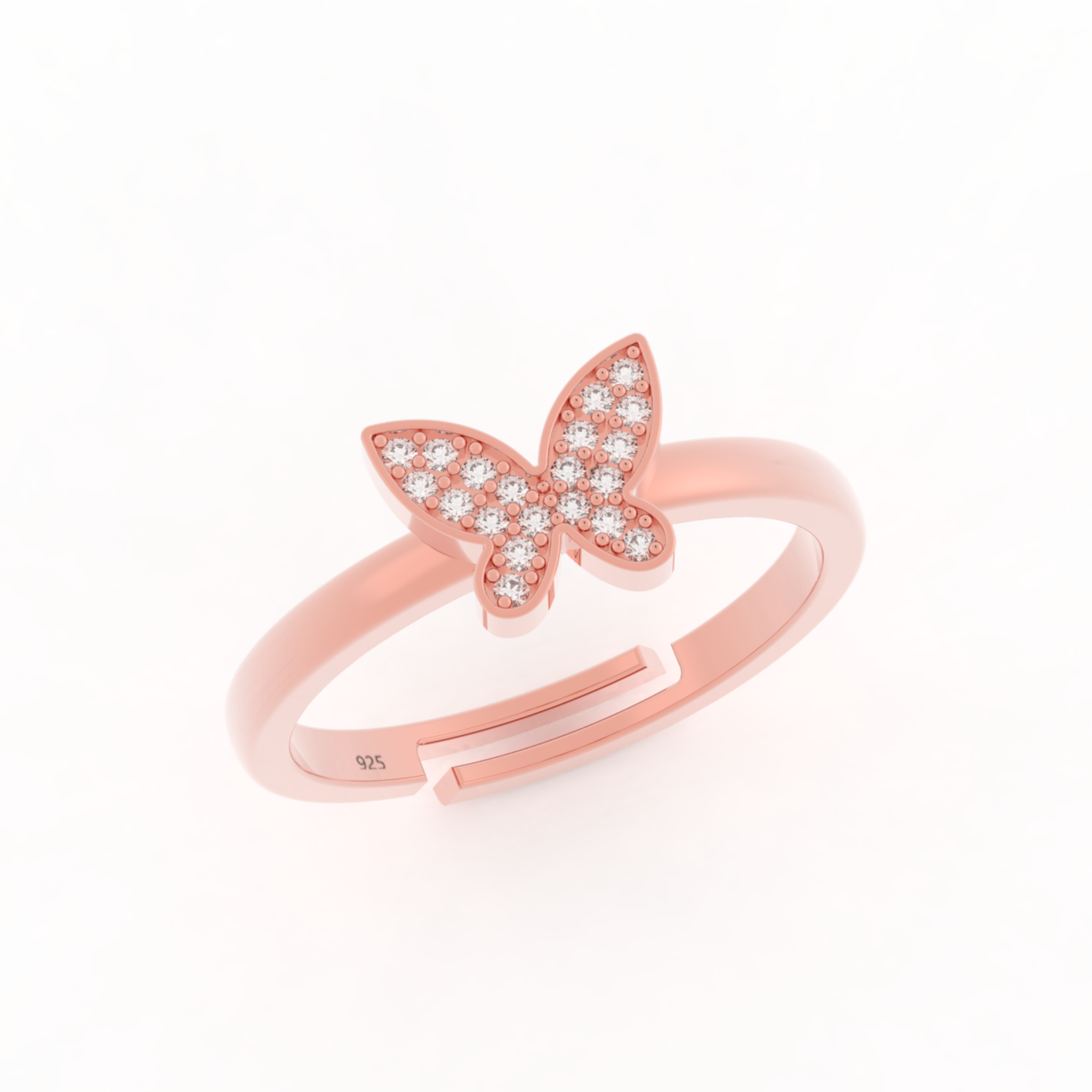 Shimmery Butterfly Cute Ring- Hallmarked 925 Sterling SIlver sterlyn 925