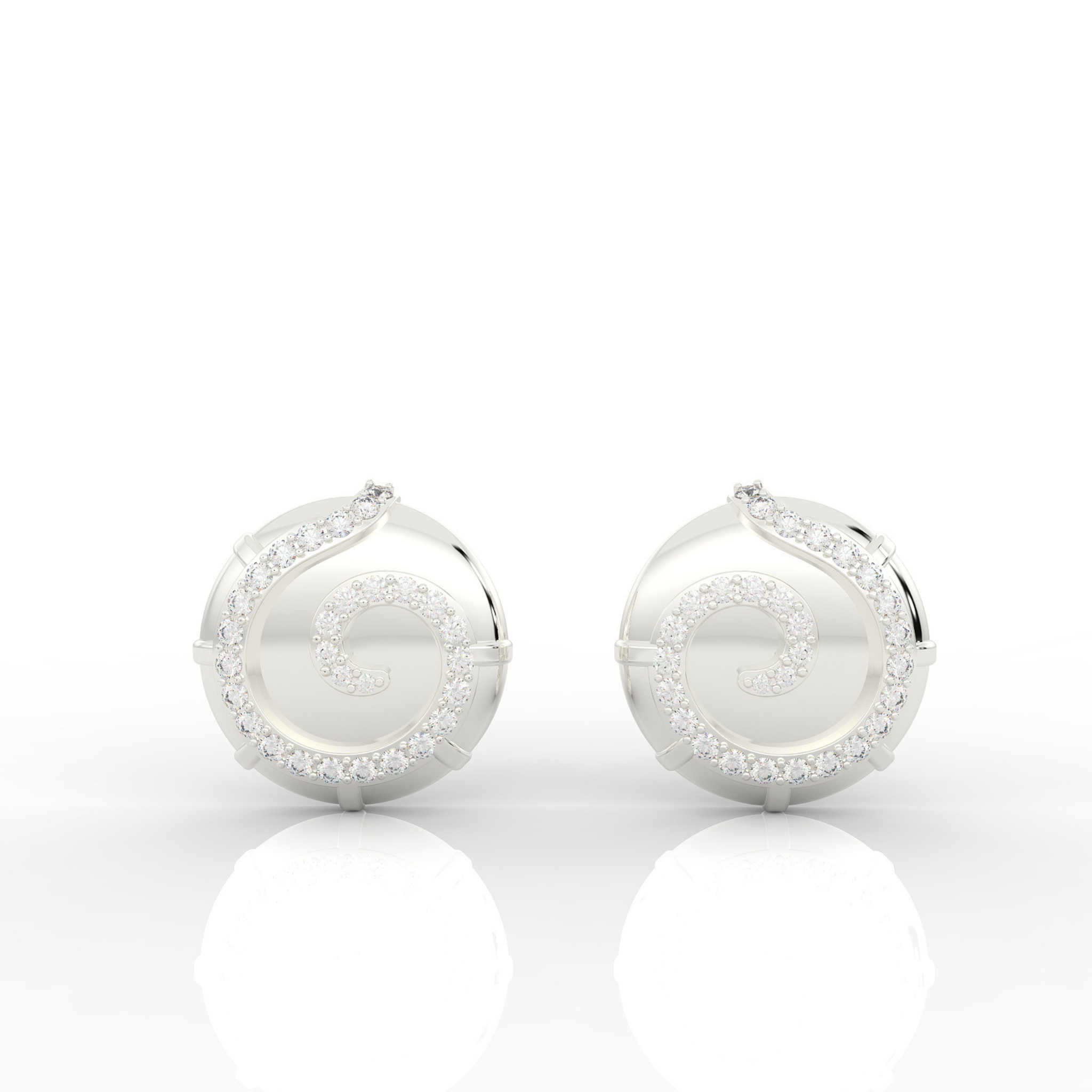 Sophisticated Swirl Round Stud Earrings, Hallmarked 925 Sterling Silver sterlyn 925