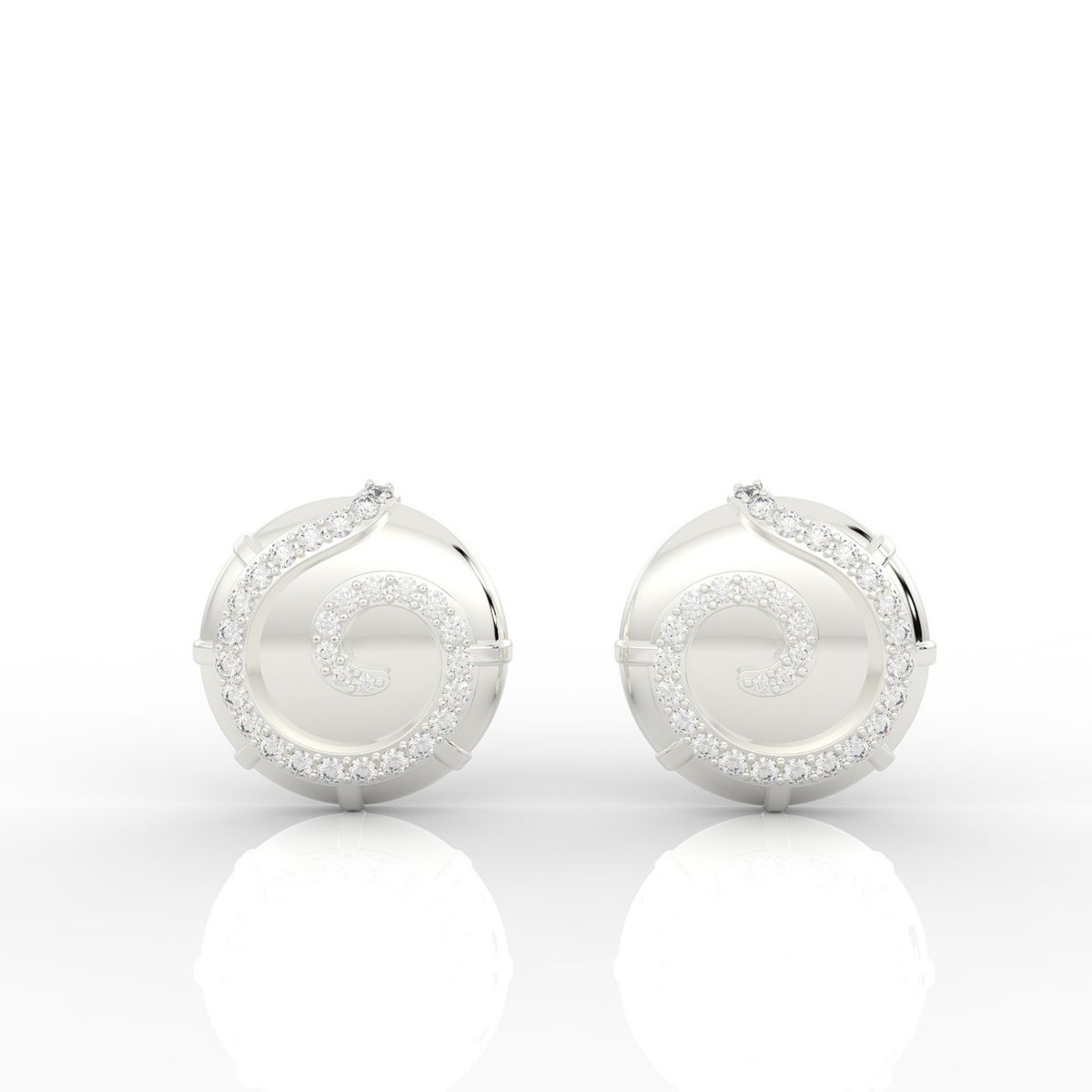 Sophisticated Swirl Round Stud Earrings, Hallmarked 925 Sterling Silver sterlyn 925