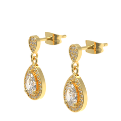 Sparkle Allure Solitaire Teardrop Earrings, Hallmarked 925 Sterling Silver sterlyn 925