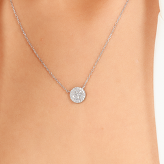 Sparkling Halo Pendant With Chain, Hallmarked 925 Sterling Silver sterlyn 925