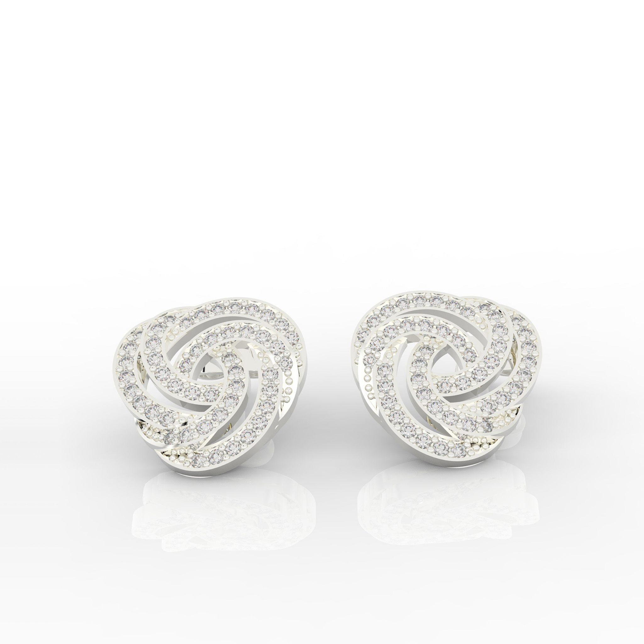 Spiral Bloom Trinity Dazzling Stud Earring, Hallmarked 925 Sterling Silver sterlyn 925