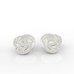 Spiral Bloom Trinity Dazzling Stud Earring, Hallmarked 925 Sterling Silver sterlyn 925