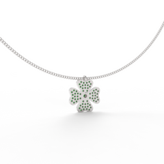 TSavorite Clover Leaf Pendant With Chain, Hallmarked 925 Sterling Silver sterlyn 925