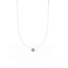 TSavorite Clover Leaf Pendant With Chain, Hallmarked 925 Sterling Silver sterlyn 925