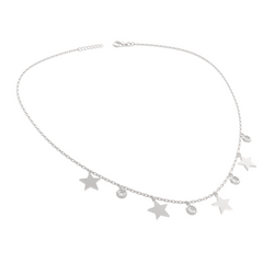 Tiny Star Station Charms With Chain, Hallmarked 925 Sterling Silver sterlyn 925