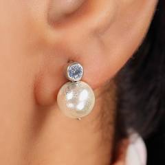 Trendy Fresh Water Pearl Earrings, Hallmarked 925 Sterling Silver sterlyn 925